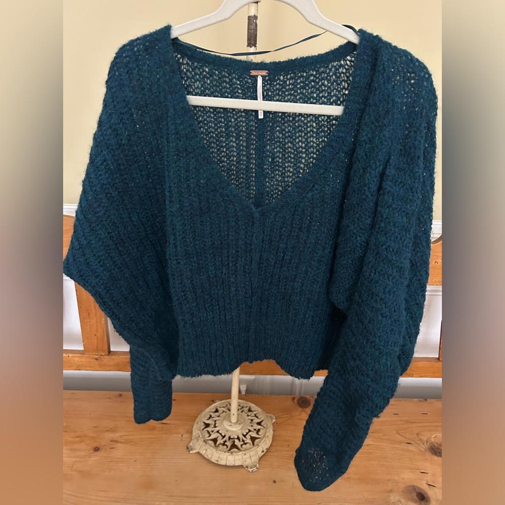 Free People Sweater Teal Alpaca